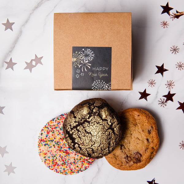 1 New Year Gift Box  - Assorted Cookies + Coffee - Customize it with your Company Logo