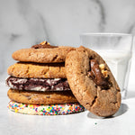 Chocolate Chips Cookies, Peanut Butter Cookies, Double Chocolate Cookies,Snickerdoodle Cookies and Rainbow Cookies (Sugar Cookies,Party Cookies). Baked fresh daily from our Bakery in California, San Francisco, San Mateo. Best for gifts, birthday, corporate gifts, employee appreciation. Best Cookies Ever.